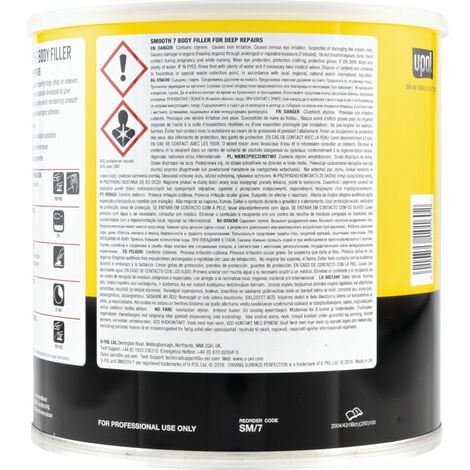 U-POL SM/7 Smooth Seven Light Grey Body Filler 3L