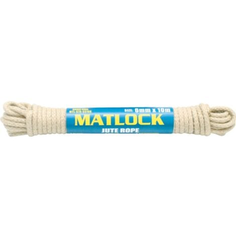 Matlock No.4 6mm 8PLT Natural Jute Sash Cord 10m Hank