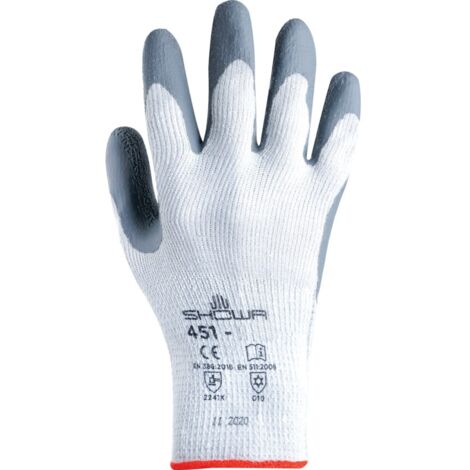 Showa 451 Thermo Palm-side Coated Grey Grip Gloves - Size 7