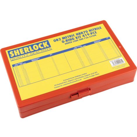 Sherlock Sealants OR2 Metric Nitrile 'O' Ring Kit, 419 Pieces