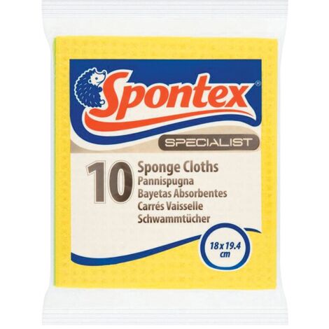Spontex Specialist Sponge Cloth Assorted Colours, Pack of 10