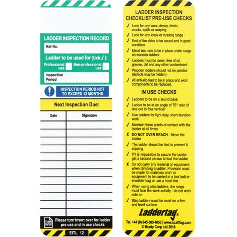 Sitesafe Laddertag Inserts, Pack of 50