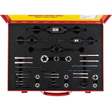 Sherwood M2-M16 37-Pce HSS Threading Set in Case