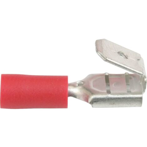 male 25 50 100 pack 50 6.3mm red piggy back terminal crimp connector female