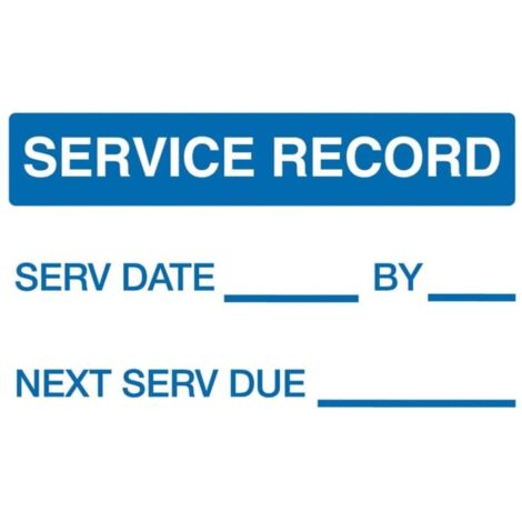 Sitesafe 40X75MM Service Record Self Adhesive Quality Control Labels