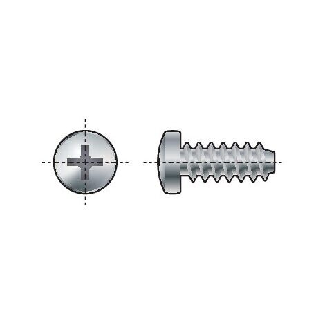 Affix Self Tap Screws Pan Head Slotted No.10 9.5mm Pack Of 100 