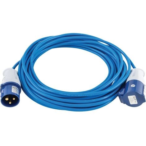 Extension Cable CEE/Shuko 230V/16A 1.5m IP44 black/blue