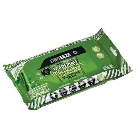 Dirteeze Bamboo Wet Wipes, for Hands & Surfaces (Pk-25)
