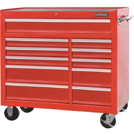 Kennedy 11-Drawer Extra Large Tool Roller Cabinet with Four Castor Wheels and Si