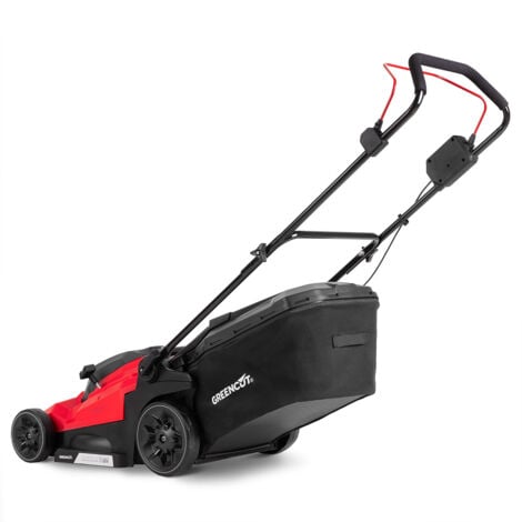 Tondeuse à gazon sans fil 40V, 2 batteries 20V + 1 chargeur, largeur de coupe 33cm, 5 hauteurs, 3100RPM, panier de ramassage 50L - Greencut GLM200L-2