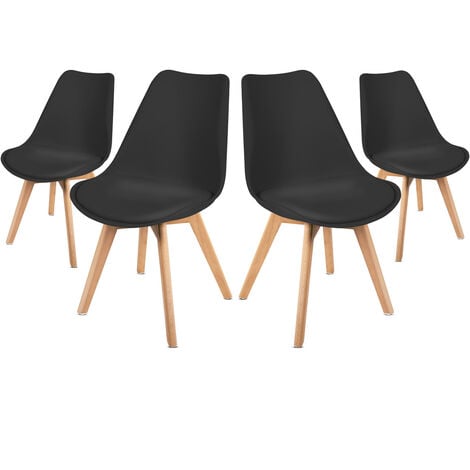 Lot de 4 chaises scandinaves coloris noir - Skagen