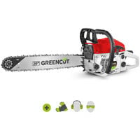 Tronconneuse 62cc 3,8cv moteur à essence 2 temps, épée de 20 pouces, 76 dents, guidon ergonomique - Greencut GS620X