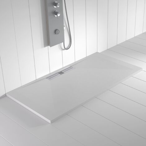 Plato de ducha de resina Wide Blanco ANTIDESLIZANTE - 90x190 cm - Válvula+Rejilla GRATIS (1/5)