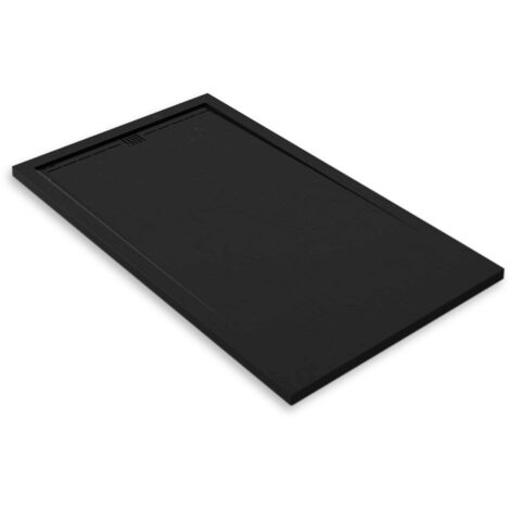 Plato de ducha de resina Flow Negro ANTIDESLIZANTE (Rejilla a color)- 70x80 cm - Válvula+Rejilla GRATIS (1/5)