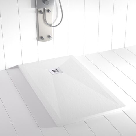 Plato de ducha de resina Ples Blanco ANTIDESLIZANTE - 90x210 cm - Válvula+Rejilla GRATIS