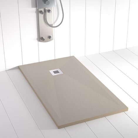 Plato de ducha de resina Ples Arena ANTIDESLIZANTE - 80x100cm - Válvula+Rejilla GRATIS