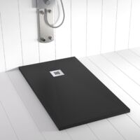 Plato de ducha de resina Ples Negro ANTIDESLIZANTE- 100x190 cm - Válvula+Rejilla GRATIS