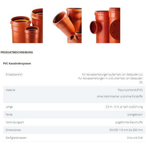 KG Abzweig 110x110 / 45 Grad Kunststoff Abwasserrohr Abflussrohr Kanalrohr
