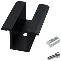 Solar Mittelklemme 30mm Komplett Befestigungsset Schwarz mit Nutenstein