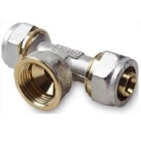 Klemmring T-Stück mit IG 25x1"x25 Schraubfitting Aluminim Verbundrohr klemmringverschraubung PEX