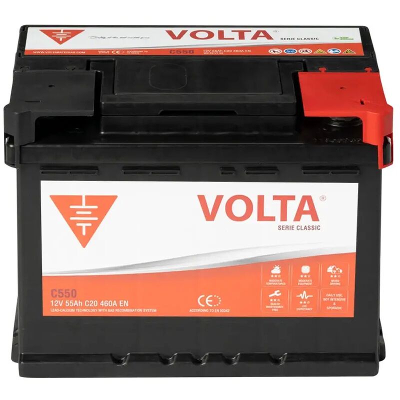 Batería De Coche Volta 45Ah 360A EN Standard L450I +Izq - Volta Baterias