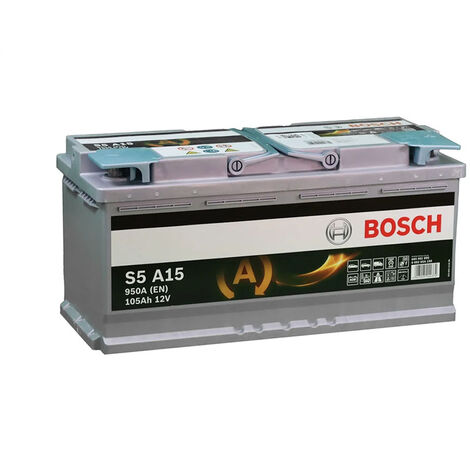 Batería de Coche start stop AGM 105 Ah 950 A EN Bosch S5A15 (1/2)
