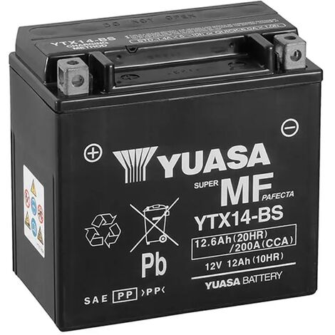Batería de Moto YUASA YTX14-BS 12Ah 12V