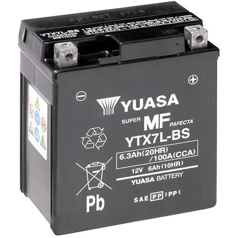 Batería de Moto YUASA YTX7L-BS 6Ah 12V