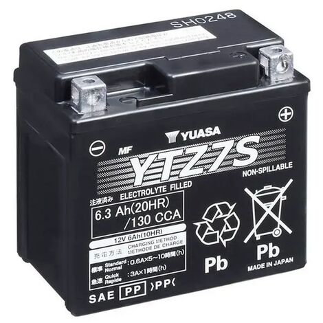 Batería de Moto YUASA Gel YTZ7S-BS 6Ah 12V