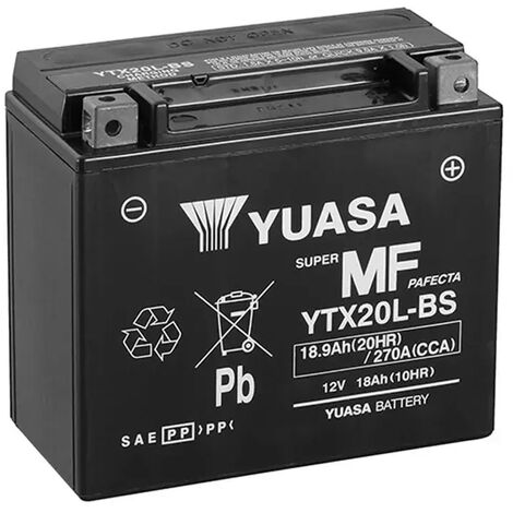 Batería de Moto YUASA YTX20L-BS 18Ah 12V