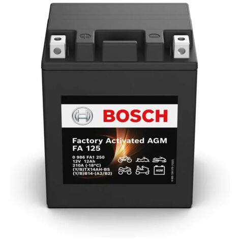 Batería de Moto Bosch FA125 (YB14-A2-YTX14AH-BS) 12Ah 210A 12V