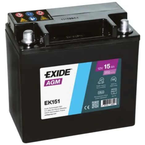 Batería De Moto AGM EXIDE EK151 (12V 15Ah)