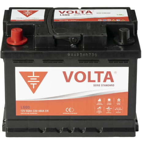 Batería de coche Volta STANDARD 12V 60AH 480A 242x175x190mm +Izq.