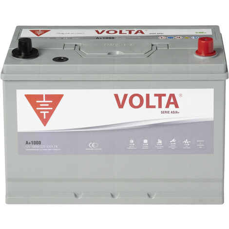 Batería de coche Volta ASIA PLUS 100Ah 830A Borne + dcha. Medidas 306x176x225mm (1/3)