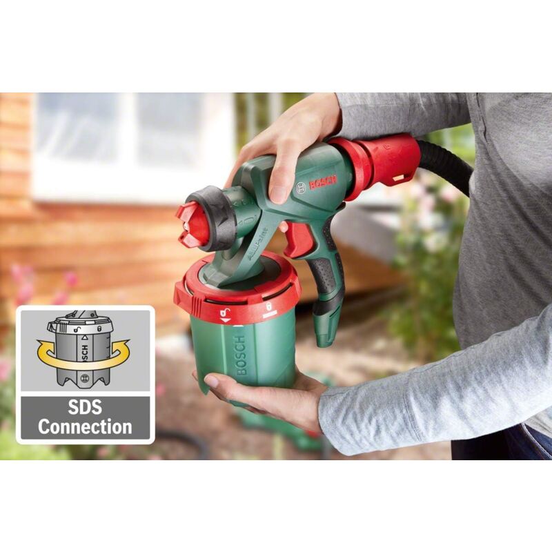 Pistolet à Peinture Bosch PFS 5000 E - 1200W, 2 Godets 1000ml, Buses Pour Peinture Murale, Lasures, Vernis - 4