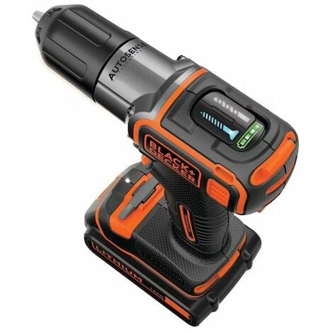 Perceuse sans fil Autosense 16/28 Nm - BLACK+DECKER - avec 1 batterie 18V 1,5Ah - chargeur - coffret - ASD18K-QW