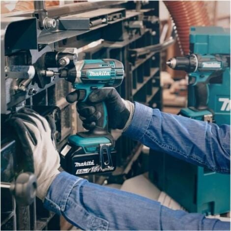 Pack de 2 machines MAKITA 18V DLX2127TJ1  Perceuse visseuse DDF482 + Visseuse à chocs DTD152 + 3 batteries 5Ah + Chargeur + 1 MAKPAC