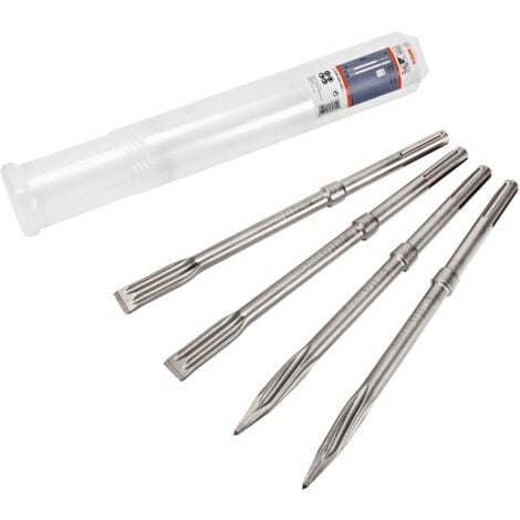 Set BOSCH de 4 burins SDS-Max - Burins auto-affûtans - 2607017368