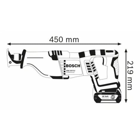 Scie sabre sans fil - Sans batterie, ni chargeur - BOSCH GSA 18 V-LI solo en coffret L-Boxx - 060164J007