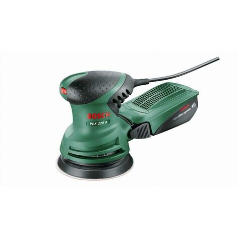 Bosch – Ponceuse orbitale 603378000 220 W – Ø 125 mm – 24000 osc/min – Système auto-agrippant – Pour surfaces en bois et plâtre - PEX 220 A