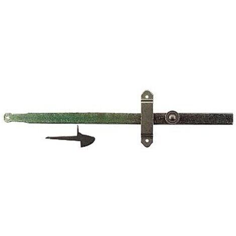 Loquet complet battant 42 cm – Finition brut – Loquet à olive et à bascule pour portes et portails – Installation facile – Mermier - M-400401