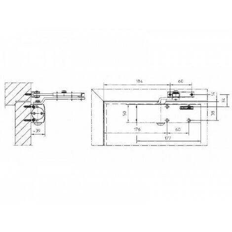 Geze - Ferme-porte avec bras compas-ts 2000 vbc - Finition.Noir RAL 9005