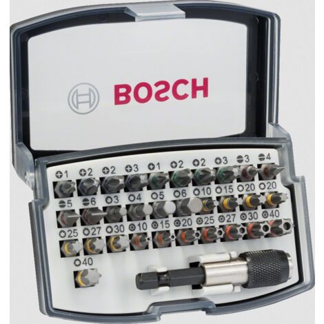 Bosch – Lot de 32 embouts de vissage PH1 25mm – 31 embouts + porte-embout magnétique – Compatible avec vis à empreinte Philips et Torx - 2607017319