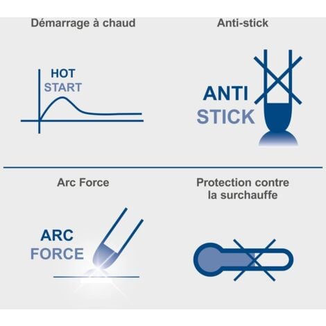 Scheppach Poste à Souder Inverter WSE1100 - 230V - 20-160A - Technique anti-adhérence - Démarrage automatique à chaud - Masque, brosse métallique, marteau, électrodes & sangle de transport