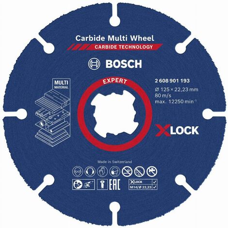 Bosch – Disque à tronçonner carbure 125 mm pour meuleuse – Sciage bois, plastique, cuivre – Alésage 22.23 mm – 2608901193