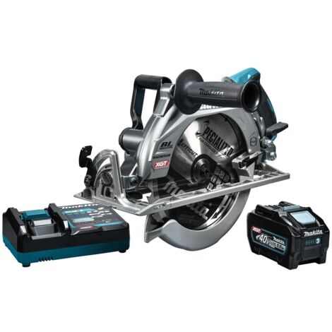 Makita – Scie circulaire 260mm 40V avec batterie 5Ah – Moteur Brushless – Profondeur de coupe 95mm – RS002GT101