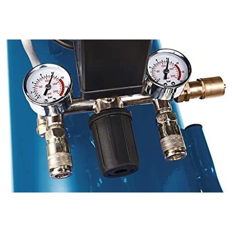 Scheppach Compresseur bicylindre HC55DC - 50L -Lubrifié - 10bar - 2200W / 3PS - 412L/min de débit d'aspiration - + Set d'accessoires pneumatiques (cloueuse, agrafeuse, ponceuse etc)