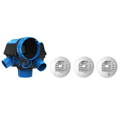 Atlantic – VMC simple flux hygroréglable HYGROCOSY 3 bouches – Débit max 231 m³/h – Niveau sonore 22 dB(A) – 6 sanitaires – 412292