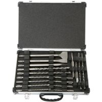 Coffret 12 forets SDS-Plus 5-14mm – 2 pointes et 3 burins – Pour perforateurs électriques et sans fil – Coffret Alu Makita