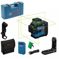 Bosch Professional – Laser lignes 3 plans vert 30m – 3 lignes 360° – Protection IP65 – Batterie Li-Ion 3.7V 3.0Ah – 601065501 - GLL 80-33 G